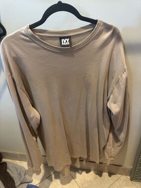 IVY PARK Taupe Crewneck Long-Sleeve Top